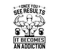 Wall Stickers Once You See Results it Becomes an Addiction Gym Template 36x49.9cm Multiple Size Options Black