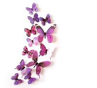 Wall Stickers, Pack of 12 Stickers, Wall Stickers, Main Decorations, 3D Butterfly, Rainbow Wall Stickers, Removable Wall Stickers, Very Practical and