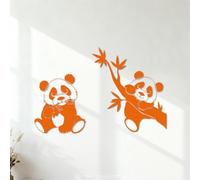 Wall Stickers Panda Bamboo Tree Children's Jungle Zoo Animal Forest Playroom 54.6x82.9cm Multi Color Selection Orange