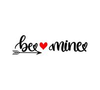 Wall Stickers Paster Paper be Mine Heart Valentines Day Love Holiday 22x84.3cm Store Decoration Black