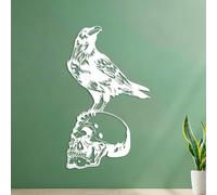 Wall Stickers Paster Paper Bird Raven Skull Skeleton Gothic Style 42x71.7cm Personalized Customization White