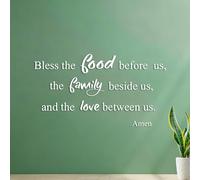 Wall Stickers Paster Paper Bless The Food Before Us Family Quotes Kitchen Amen Quotes Love Quotes 54.6x100cm Multiple Size Options White