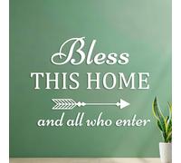 Wall Stickers Paster Paper Bless This and Bless All Who Enter The Restaurant God Religious Prayer Quotes 54.6x73.3cm Store Decoration White