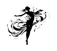Wall Stickers Paster Paper Celestial Spirals Symbol Blissful Ballet Dance 72x79.2cm Removable Without Leaving Glue Black
