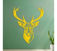 Wall Stickers Paster Paper Deer Head Silhouette 54.6x68.2cm Do not Damage the wall Surface Yellow