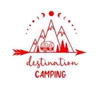 Wall Stickers Paster Paper Destination Camping Tourism Hobby Travel 36x39.9cm Equipped with Transfer Film kit Red