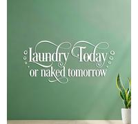 Wall Stickers Paster Paper Do The Laundry Today Or Tomorrow Quote Laundry Text with Bubble Clothes Laundry Shop 40.8x87.4cm Wall beautification White
