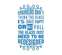 Wall Stickers Paster Paper Geek Quote Engineers Don't Think Glass 47.6x85.8cm Easy Installation Blue