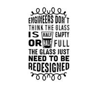 Wall Stickers Paster Paper Geek Quote Engineers Don't Think Glass 54.4x98.1cm Car Body Decoration Black