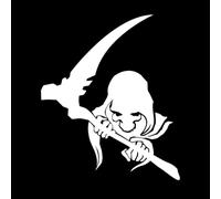 Wall Stickers Paster Paper Ghost Skeleton Monster Skull Grim Reaper 68x81cm Waterproof White