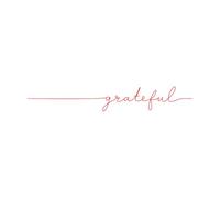 Wall Stickers Paster Paper Grateful Word Continuous One Line 22.5x149cm Store Decoration Red