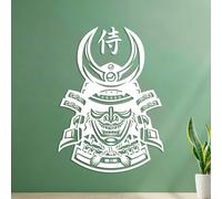 Wall Stickers Paster Paper Japanese Mask Samurai Helmet Warrior Fighter 35x48.6cm Easy Installation White