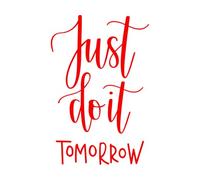 Wall Stickers Paster Paper just do it Tomorrow Motivational 36x54.9cm Easy Installation Red