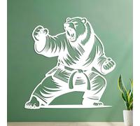 Wall Stickers Paster Paper Karate Bear Athlete 35x35.4cm Multiple Size Options White