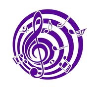 Wall Stickers Paster Paper Logo with Music Notes 67.2x70.9cm Waterproof Purple