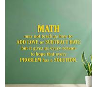Wall Stickers Paster Paper Mathematics Quotes Learn Mathematics 35x61.1cm Personalized Customization Yellow