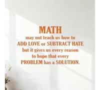 Wall Stickers Paster Paper Mathematics Quotes Learn Mathematics 42x73.3cm Store Decoration Orange
