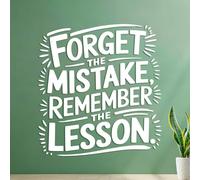 Wall Stickers Paster Paper Motivational Forget The Mistake Remember The Lesson 42x44.9cm Self Adhesive White
