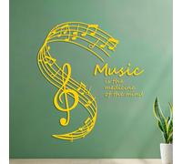 Wall Stickers Paster Paper Music is The Medicine for The Soul 42x47.4cm Can Modify and add Information Yellow