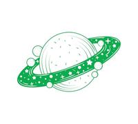 Wall Stickers Paster Paper Planet Surreal Astrology 47.6x82.2cm Do not Damage The Wall Surface Green