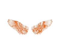 Wall Stickers Paster Paper Realistic Angel Wings Cartoon Hand Drawn a Pair of Falcon Wings 42x121.1cm Tattoo Culture Orange