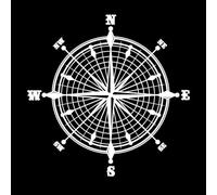 Wall Stickers Paster Paper Rose of Wind Compass retor Icons 42x42cm Waterproof White