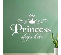 Wall Stickers Paster Paper The Princess Sleeps here 42x58.7cm Tattoo Culture White