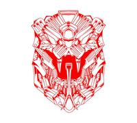 Wall Stickers Paster Paper Viper Mecha 68x93.4cm Waterproof Red