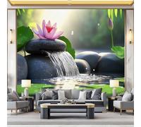 Wall Stickers Pond Lotus Green Leaves Wallpaper Zen Style Wall Murals Photo Wallpaper Bedroom Living Rooms Decoration Poster 500 x 280 cm (W x H)