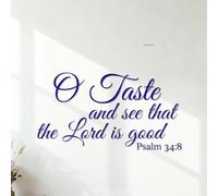 Wall Stickers Psalm “Christians Taste and See that The Lord is Good 42x56.7cm Car Body Decoration DarkBlue