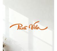 Wall Stickers Pura Vida Costa Rica Spanish Latin America 36.4x156.2cm It Won't Fall Off Orange