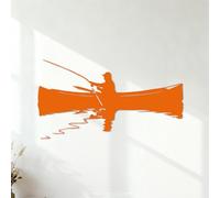 Wall Stickers Reflection of a Fisherman's Wooden Boat on the Water 42x77.3cm Personalized Customization Orange