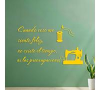 Wall Stickers Sewing Machine with Felix Stitching Not Available in The Same Size 54.6x90.4cm Waterproof Yellow
