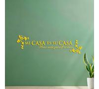 Wall Stickers Spanish My House is Your Welcome Entrance Hello Mi Casa ES U Casa Let Yourself Be 32.5x111.3cm Multi Color Selection Yellow