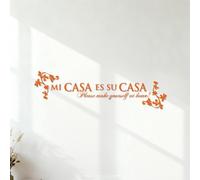 Wall Stickers Spanish My House is Your Welcome Entrance Hello Mi Casa ES U Casa Let Yourself Be 45.5x155.8cm Personalized Customization Orange