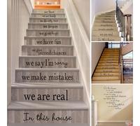 Wall Stickers Stair Decoration Art Design - Vinyl Wall Decals, Positive Affirmations Wall Decor, Adhesive Removable Wallpaper Vinyl Sticker Decal for Home Living Room Bedroom Bathroom Kitchen Decor
