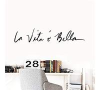 Wall Stickers, Style Quotes Vinyl Wall Sticker Italian Phrase Mirror Wall Art Decal Mural Home Bedroom Decoration 58X11Cm