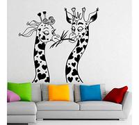 Wall Stickers, Two Fun Giraffe Wall Stickers Decoration Removable Art Mural Kindergarten Children's Room Decoration 62X59Cm