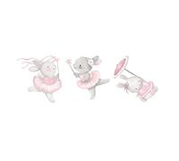 Wall Stickers Wall Decal Stickers Art Pictures Stickers Cartoon Sticker Ballet Bunny Rabbits Stickers for Kids Bedrooms Nursery Baby Play Room Girls Room