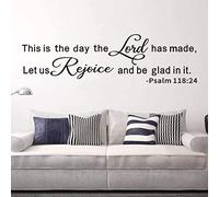 Wall Stickers, Wall Stickers for Bedrooms, (Easy to Install), for Living Room Bathroom Kitchen Quotes Inspirational Islamic Home Vinyl Art Family Decor Word, This is The Day The Lord Has Made 35"X9.8"