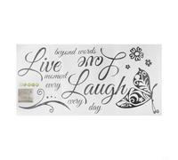 Wall Stickers with Butterfly and Live Laugh Love Quotes for Home Decoration, Made from Waterproof PVC, Strong Adhesion, for Living Room