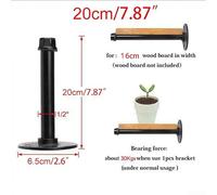 Wall Storage Shelf Brackets for Industrial Steampunk Bookcase, Iron Pipe Holder, 30kg Load Capacity, Black Retro Design, 200mm/300mm Options(20cm)