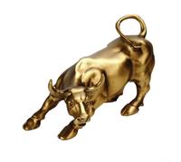 Wall Street Bull Market Resin Figurine for Desktop Decor, Designed to Bring Feng Shui Fortune and Enhance Office or Home Atmosphere