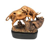 Wall Street Bull Statue - Desktop Bull Fighting Figurine Decor | Exquisite Craftsmanship Versatile Men Offices Decoration for Investor Professionals