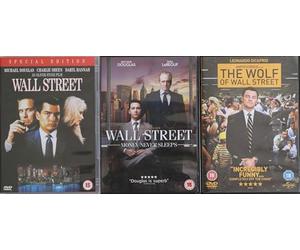 WALL STREET TRILOGY 1-3 COMPLETE COLLECTION / 1. WALL STREET / 2. MONEY NEVER SLEEPS / 3. THE WOLF OF WALL STREET = ULTIMATE 3x DVD SET