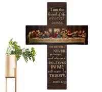 Wall Supper Wood Sign - Wooden Faith Sculpture with Inspirational Text | Church Seasonal Inspirational Text Sign | Perfect Church Ornament | Wooden Supper Sign for Living Room and Restaurant Decor