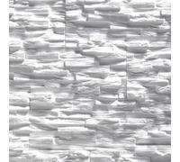 Wall!Supply Sample Wallsupply Ultralight Benevento Splitface Stone 3D Media Wall Panels Tiles Eps, White Stone