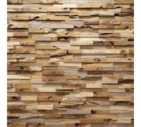 Wall!Supply Sample Wallsupply Ultrawood Bologna Solid Teak Wood Panels, Wall Cladding 3D Interlocking Tiles