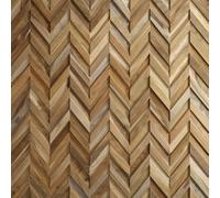 Wall!Supply Sample Wallsupply Ultrawood Chevron Herringbone Solid Teak Wood Hardwood Panels, Wall Cladding 3D Interlocking Tiles