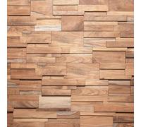 Wall!Supply Sample Wallsupply Ultrawood Ferrano Solid Teak Wood Panels, Wall Cladding 3D Interlocking Tiles